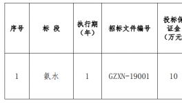 一家公司 2019 年度脫硝氨水 集中招標(biāo)公告 