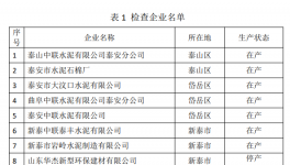 山東泰安發(fā)布6月份水泥生產(chǎn)企業(yè)專家檢查情況的通報(bào)！